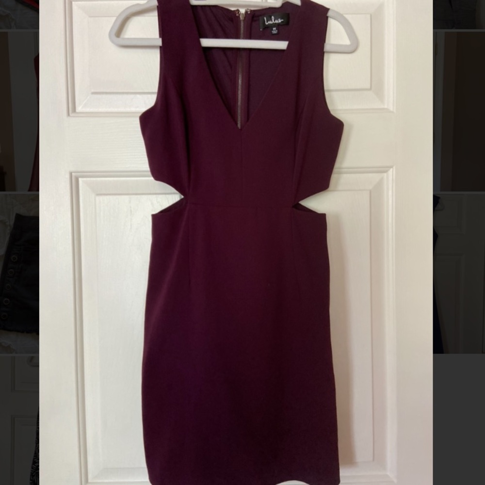 Wine purple cut out dress